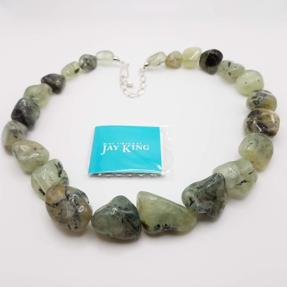 Jay King DTR Sterling Chunky Prehnite green necklace